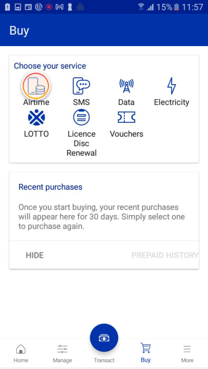 How to buy airtime on the Banking App Standard Bank