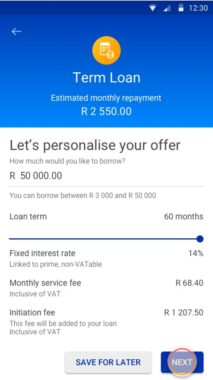 How to apply for a loan on the App Standard Bank