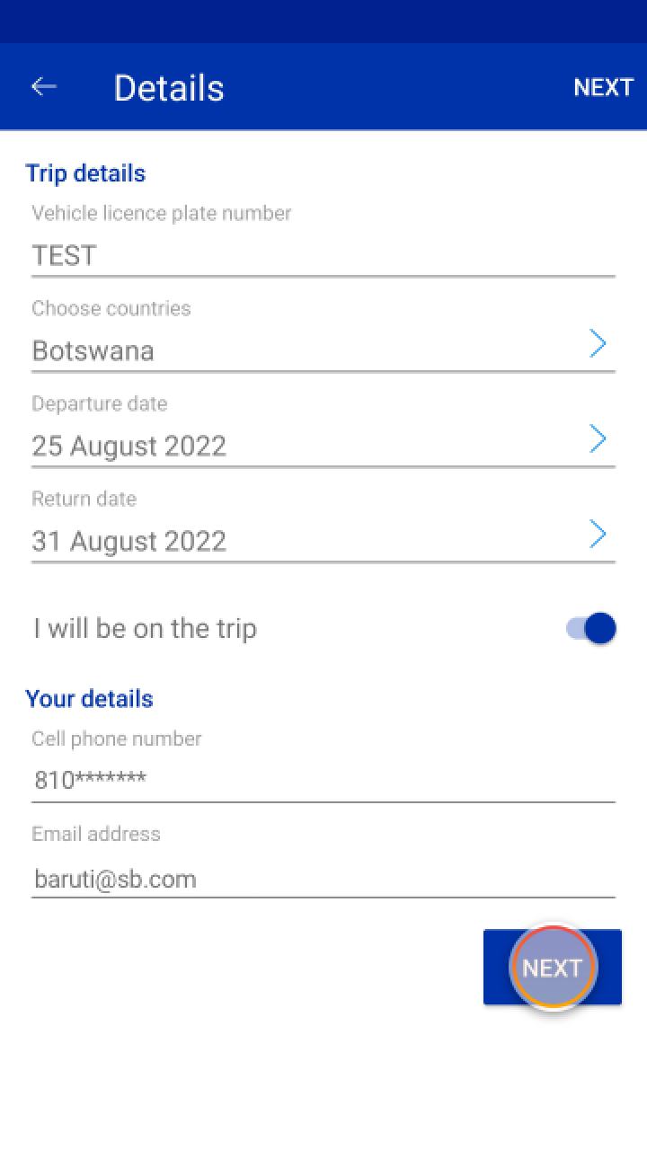 Vehicle crossborder letter Standard Bank